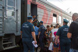 Прибытие в Казань поезда с беженцами